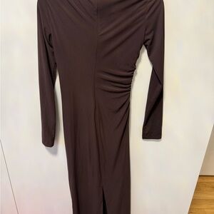 Zara Chocolate Long Sleeve Dress